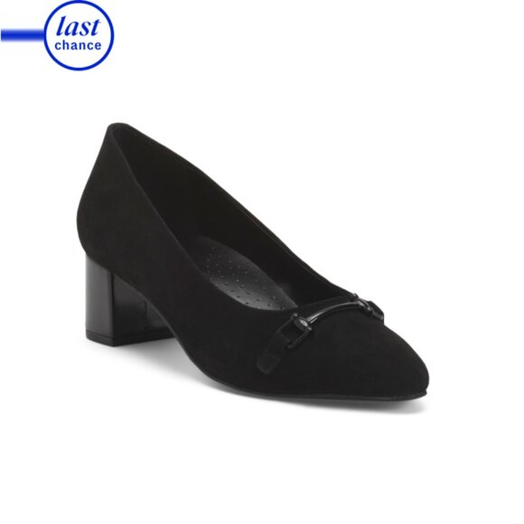 TROTTERS Black Suede Kenzie Comfort Pumps - Picture 1 of 2